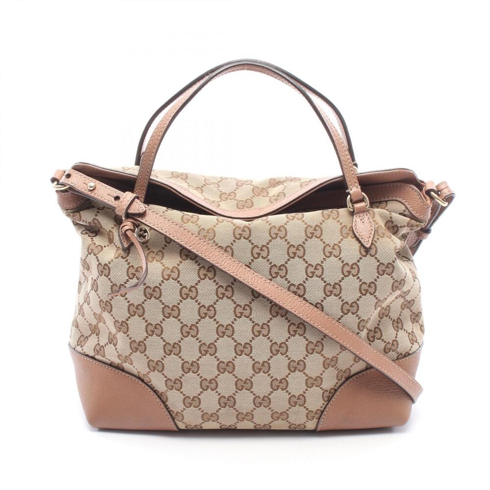 Gucci Bree Guccissima Handbag canvas leather beige brown